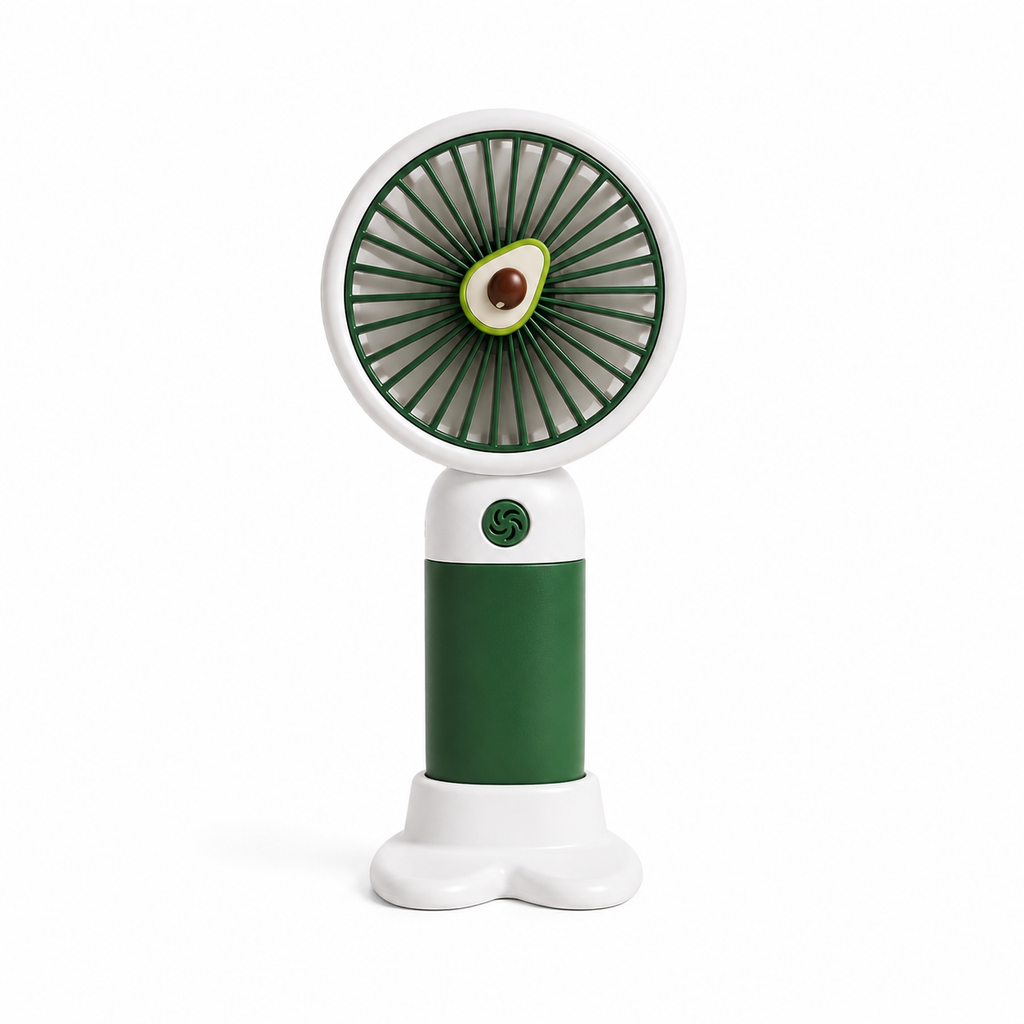 BREIZZO® Mini Handventilator – Tragbarer Ventilator, Leise, 3 Geschwindigkeiten, 95 g, 2–4 Std. Akkulaufzeit | Avocado Grün
