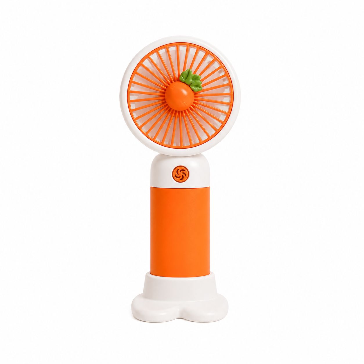 BREIZZO® Mini Handventilator – Tragbarer Ventilator, Leise, 3 Geschwindigkeiten, 95 g, 2–4 Std. Akkulaufzeit | Orange